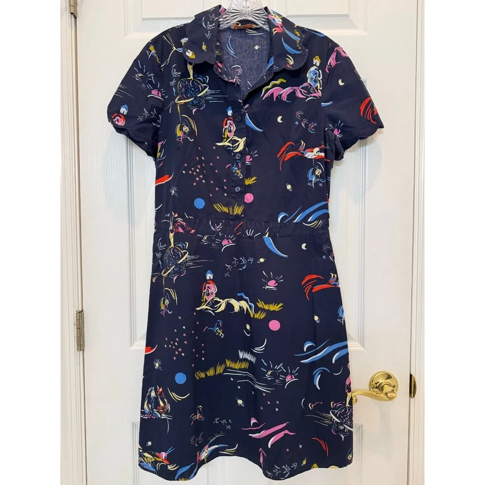 Tory Burch Navy Multicolor Printed Polo Mini Dress - Picture 2 of 10